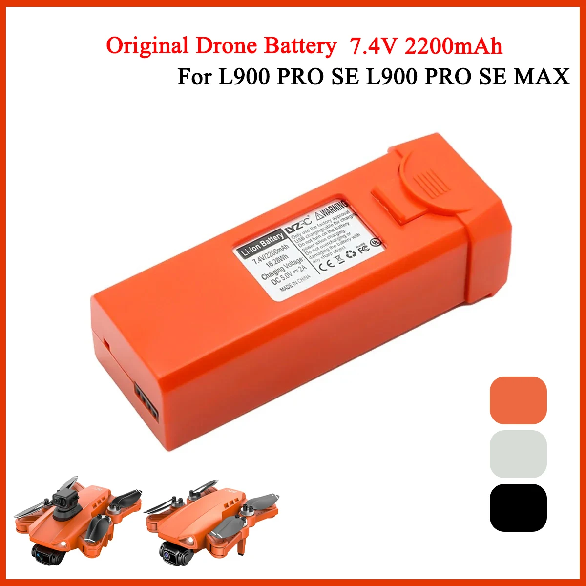 Lyzrc Drone - L900 Pro-ドローンバッテリー,7.4V, 2200mAh,オリジナル用アクセサリー
