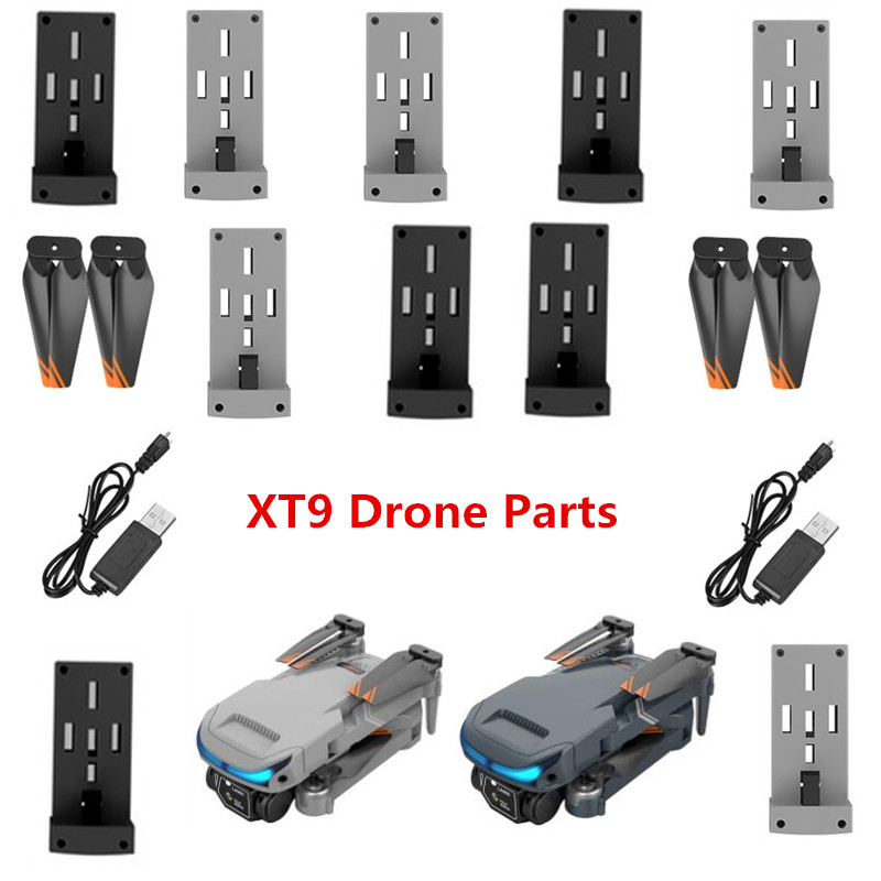 Drone Rc Xt9 - XT9 4Kダブルカメラ障害物回避FPV RCドローン交換部品 3.7V 1800mAhバッテリー/USB充電器/ドローンアーム/プロペラ