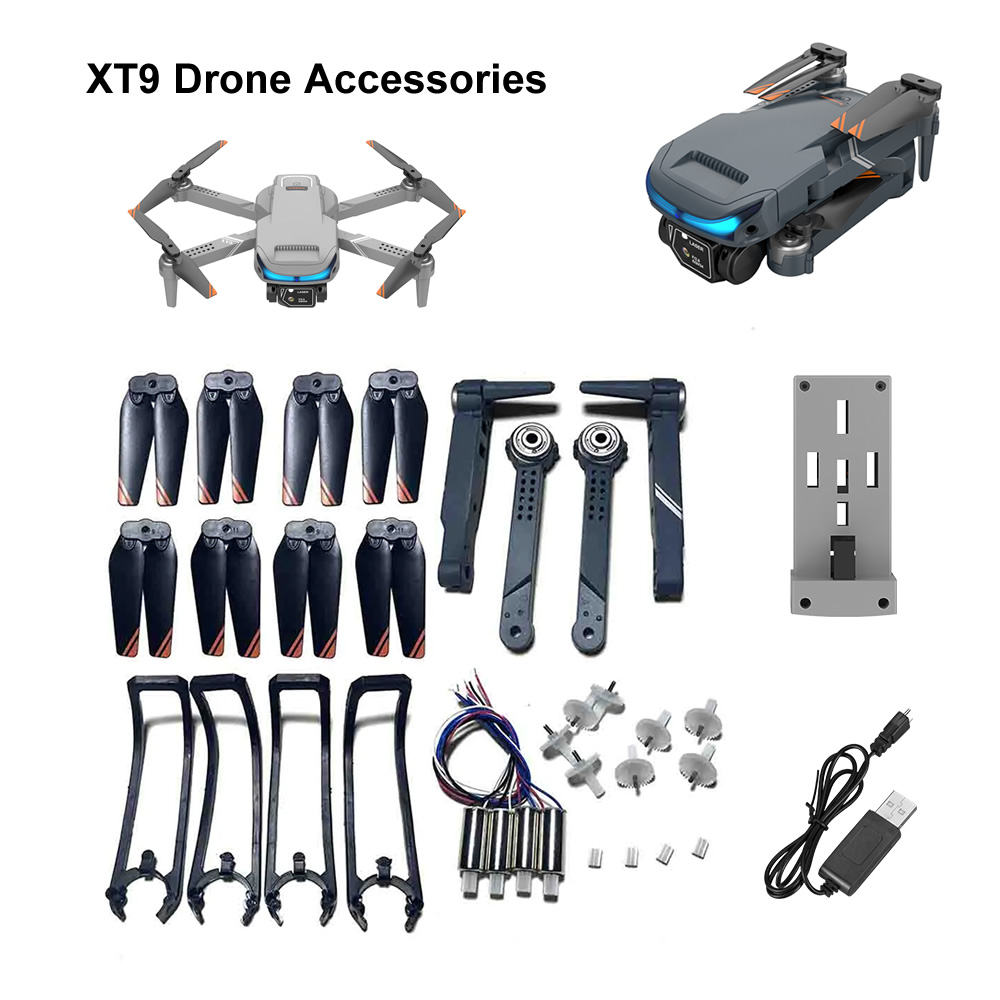 Drone Rc Xt9 - XT9 ミニドローン部品交換用モーターギアクアッドコプターアクセサリーバッテリープロペラ RC ヘリコプター小道具ブレード充電ライン