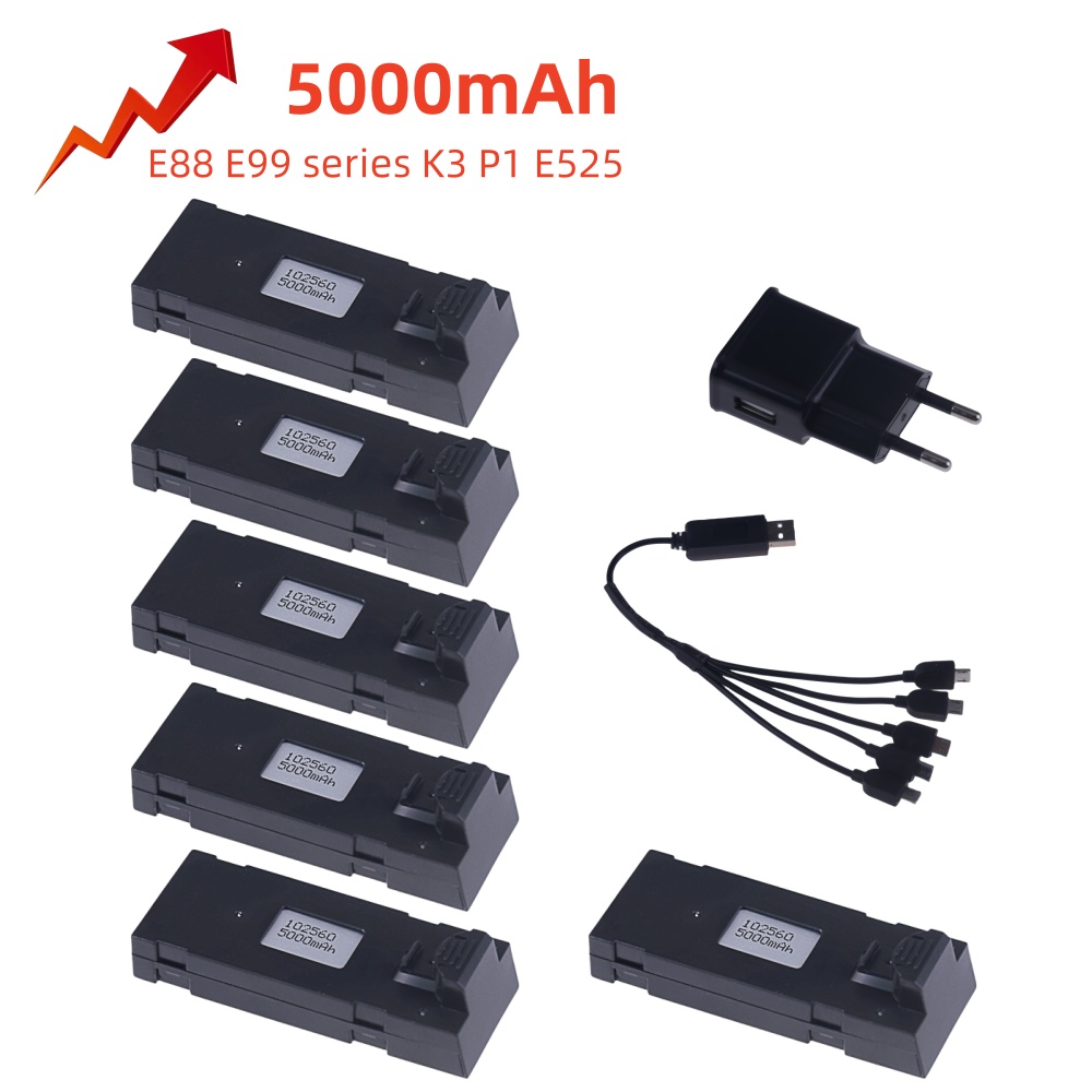Drone Rc E88 Pro - 3.7V 5000Mah RC ドローンバッテリーアクセサリー E88 E88PRO