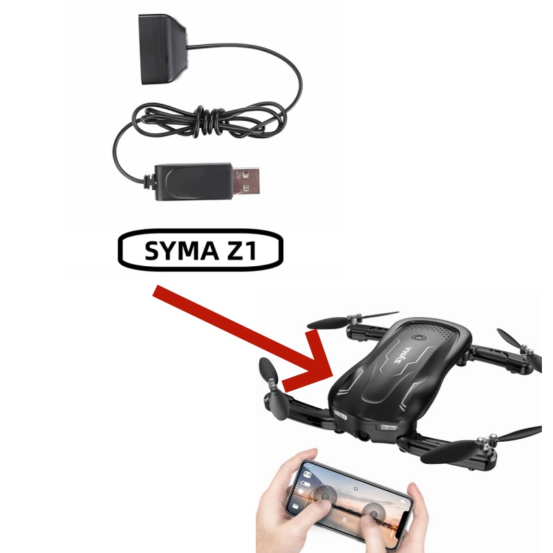 Drone Z1 - Syma Z1 USB充電ケーブル 折りたたみ式ドローン用 3.7V Lipoバッテリー