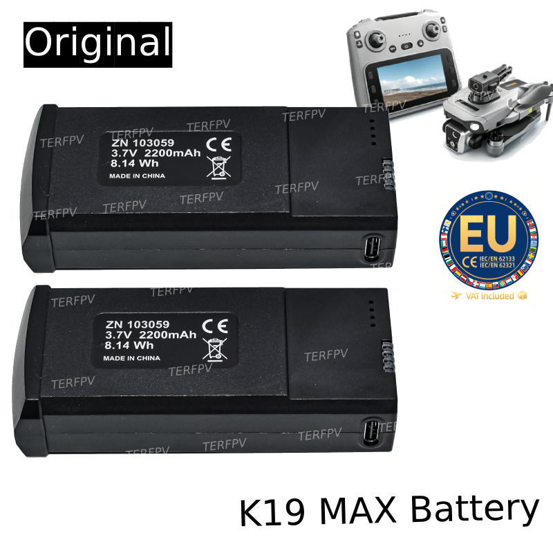 Drone Rc E88 Pro - K19 Max GPSドローン4Kプロフェッショナルカメラドローン用純正ドローンバッテリー 3.7V 2200MAH 13-20分飛行時間