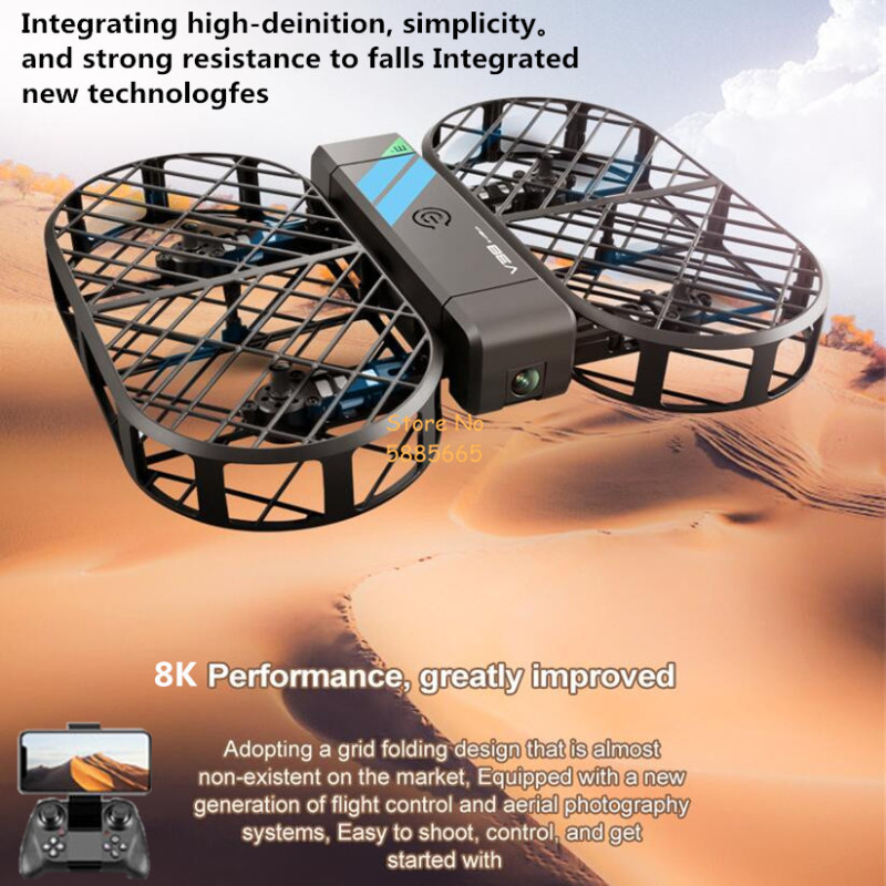 8K HD カメラ 360 °   保護オプティカルフローロ - Drone Rc Cable のレビューと価格