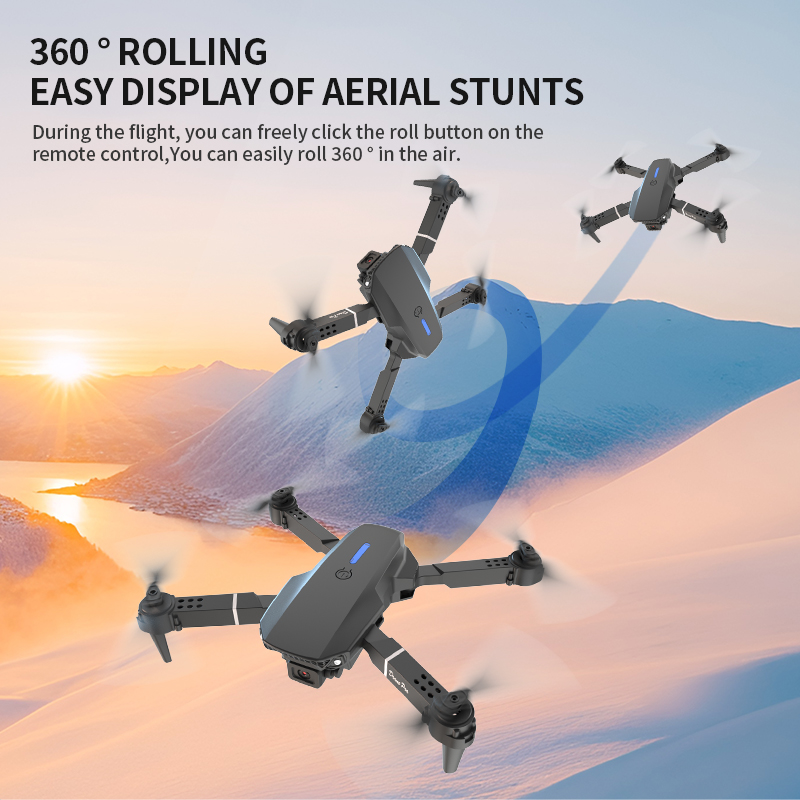 E88 Pro折りたたみ式ドローン デュアルHDカメラ オプ - Drone Rc E88 Pro のレビューと価格