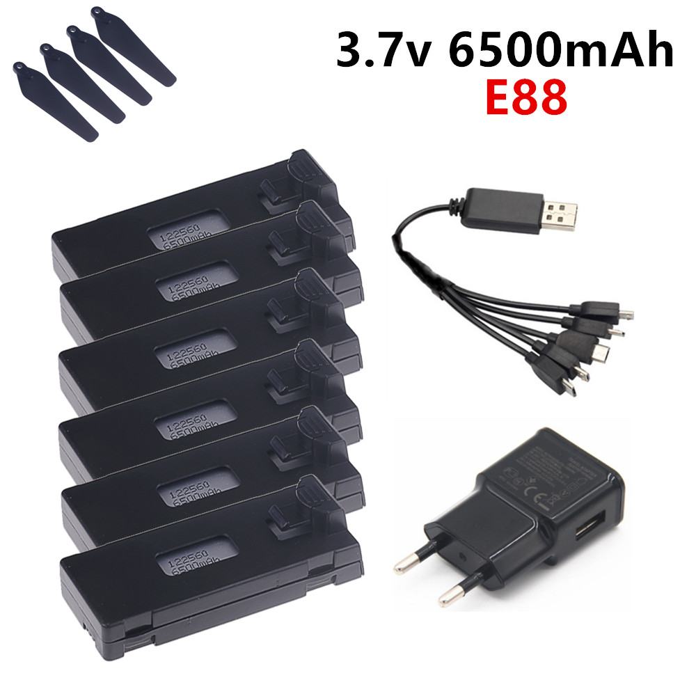 3.7V 6500mAhリポバッテリー E88 E88PRO - Lyzrc Drone のレビューと価格