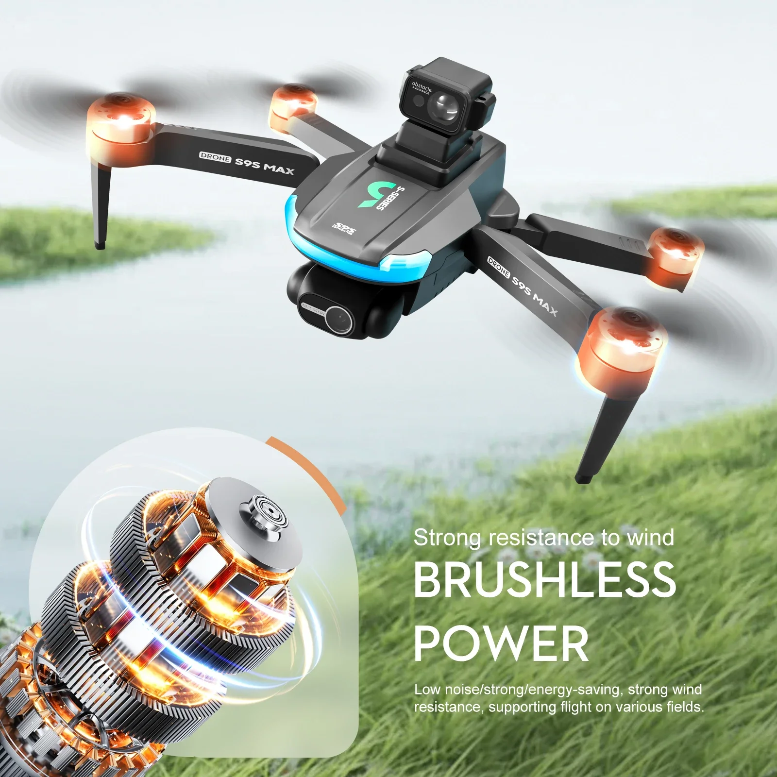 新しい S9S MAX ミニドローン 4K 2 軸 PTZ  - Drone Rc Cable のレビューと価格