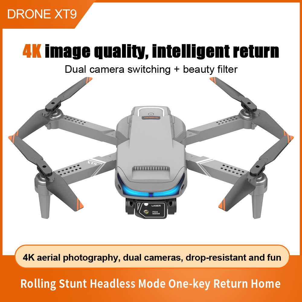 GPS付きプロフェッショナルドローン,デュアルレンズ4K H - Drone Rc Xt9 のレビューと価格