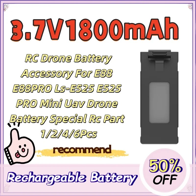 3.7V 1800mAh RC ドローンバッテリーアクセサリ - Drone Rc E88 Pro のレビューと価格