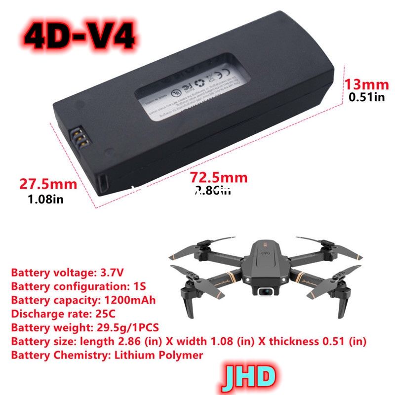 Jhd-rcクワッドコプター用バッテリー,交換用バッテリー, - Lyzrc Drone のレビューと価格