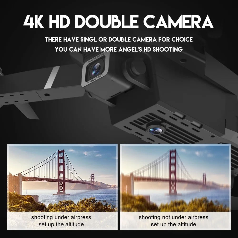 RCドローン 新型E88Pro 4Kプロフェッショナル 2つ - Drone Rc E88 Pro のレビューと価格