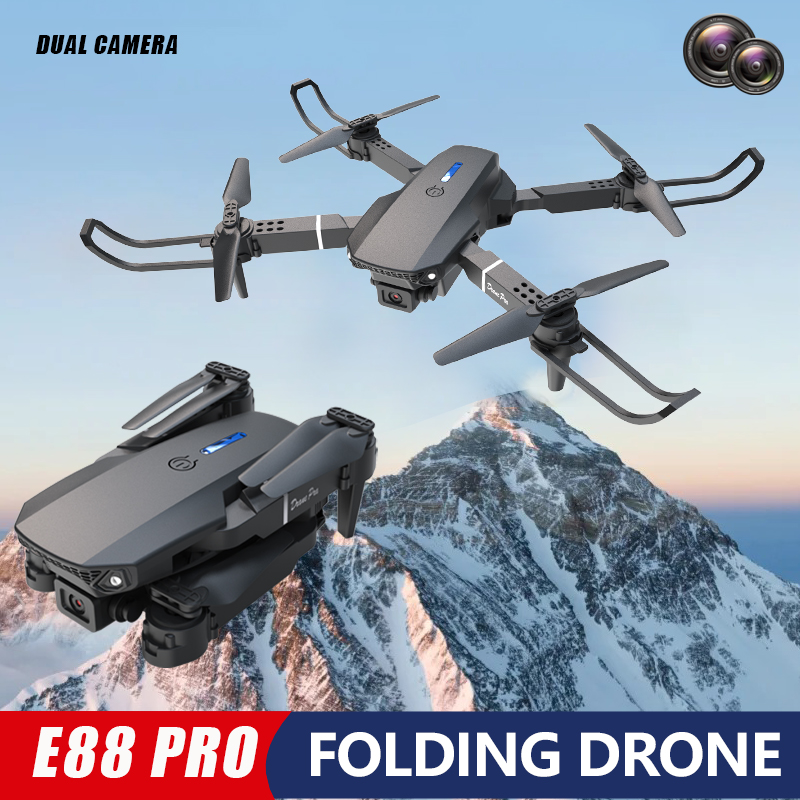 E88 Proミニドローン デュアルカメラ搭載 折りたたみ式 - Drone Rc E88 Pro のレビューと価格