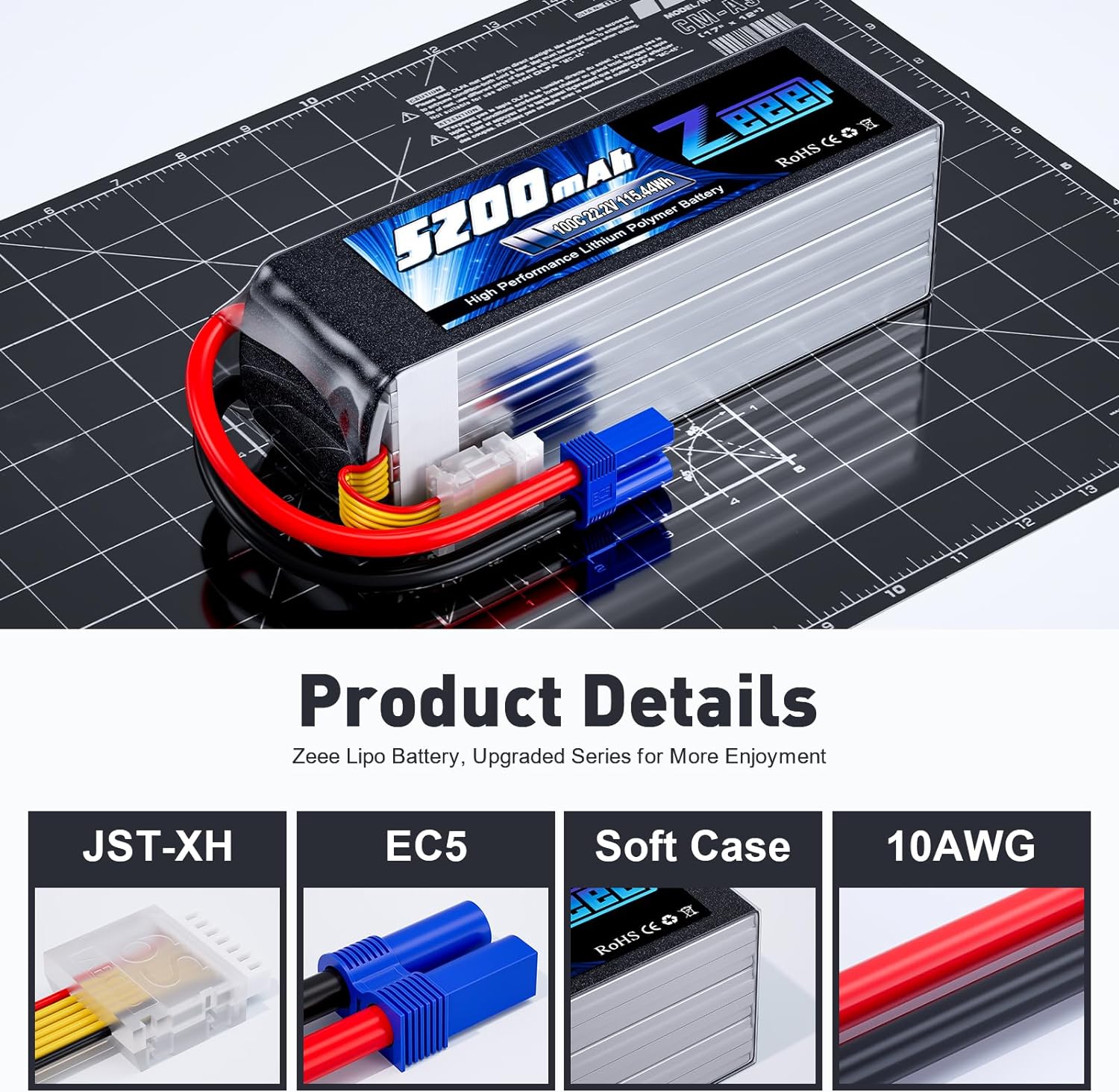 Zeee 6S 5200mAh Lipo バッテリー 22. - Rc Drift Car Kit のレビューと価格