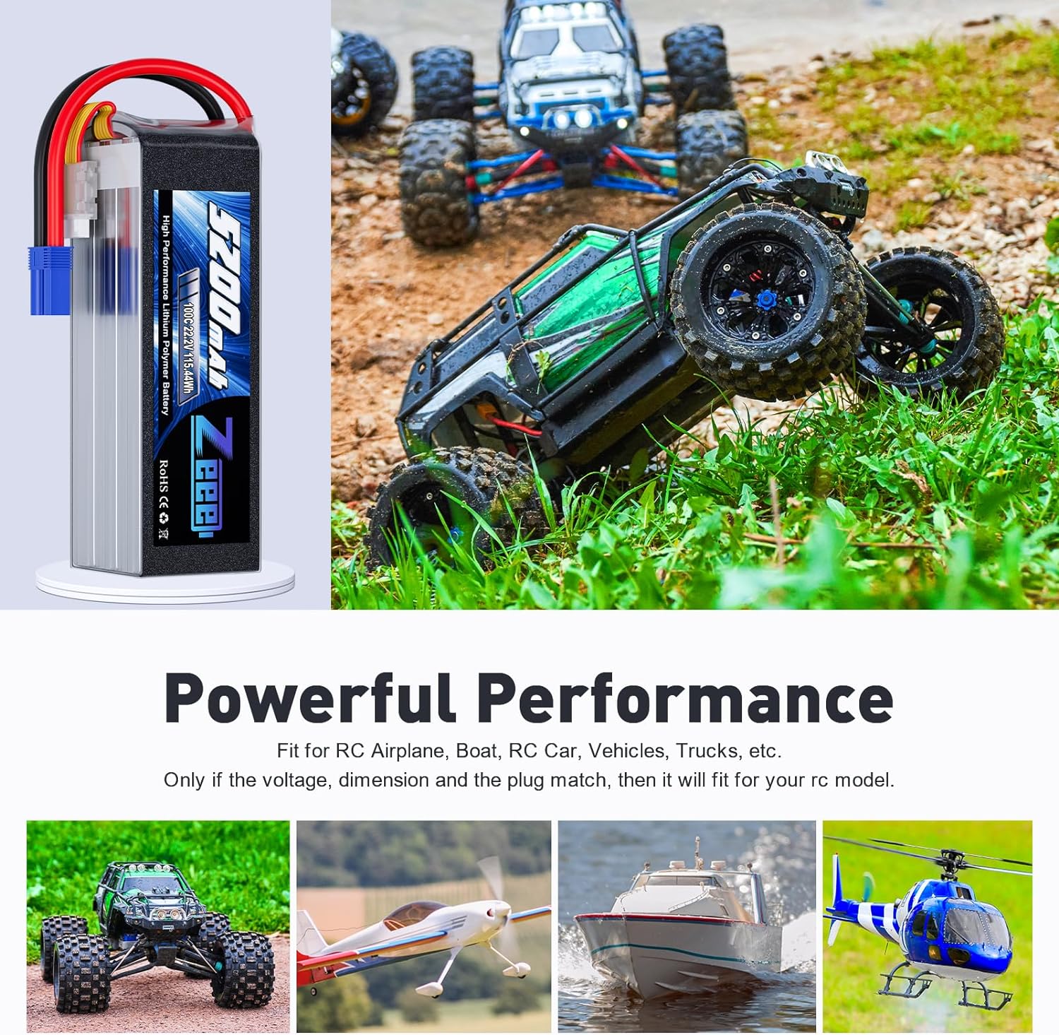 Zeee 6S 5200mAh Lipo バッテリー 22. - Rc Drift Car Kit のレビューと価格